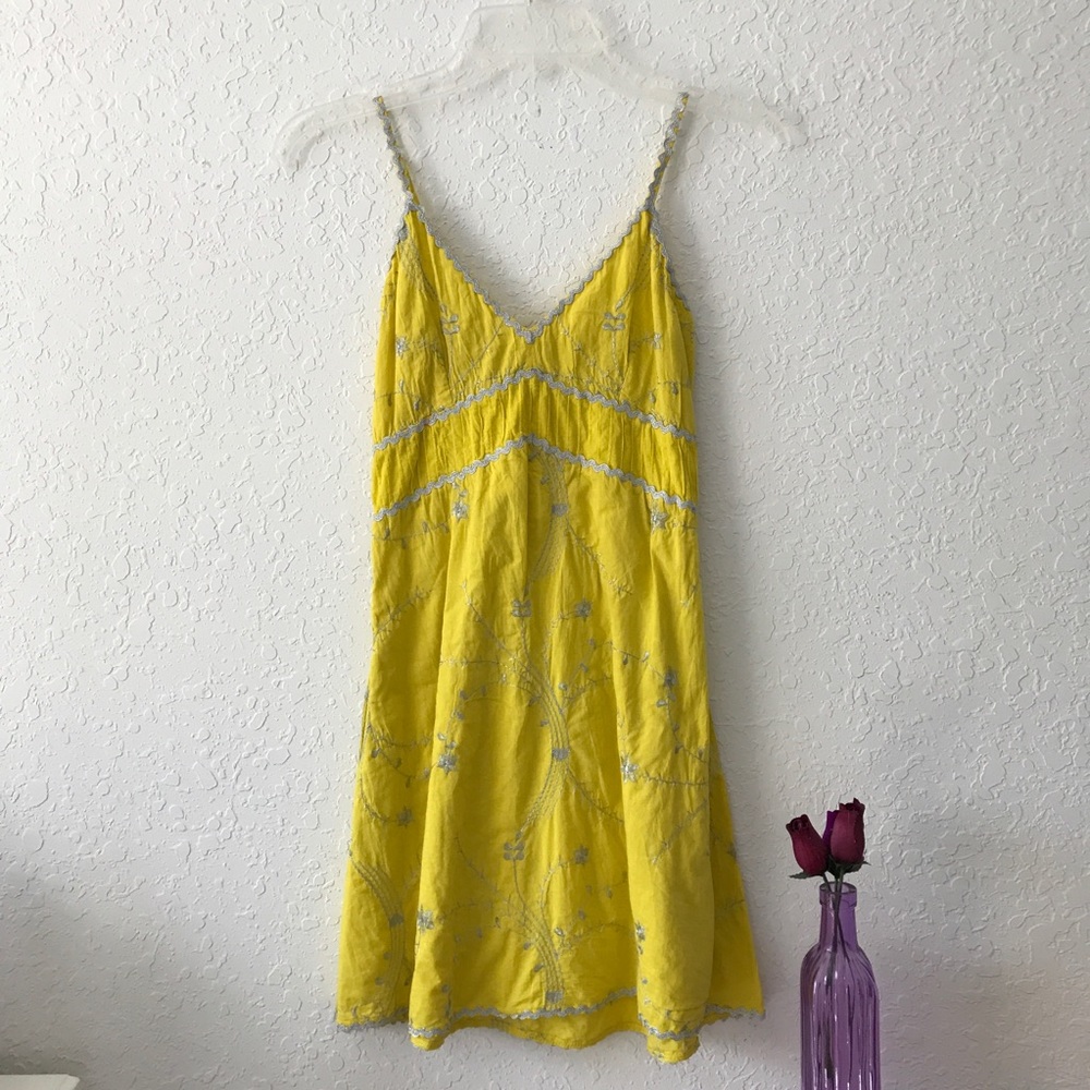 Cute Yellow and Silver Sundress